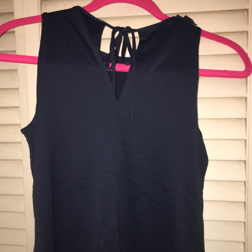 Navy Blue Ruffle Tank - Picture 4 of 5